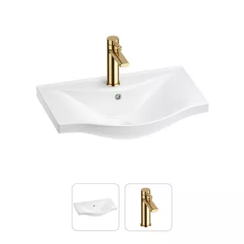 Раковина для ванной Wellsee Bisou 201000883 в наборе 2 в 1