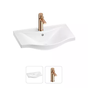 Раковина для ванной Wellsee Bisou 201000884 в наборе 2 в 1