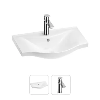 Раковина для ванной Wellsee Bisou 201000886 в наборе 2 в 1