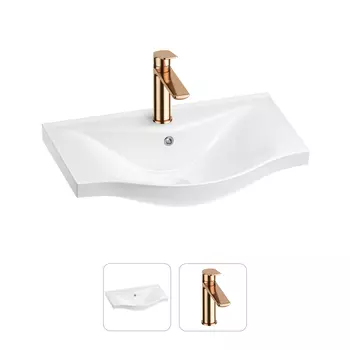 Раковина для ванной Wellsee Bisou 201000889 в наборе 2 в 1