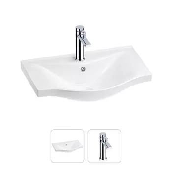 Раковина для ванной Wellsee Bisou 201000891 в наборе 2 в 1