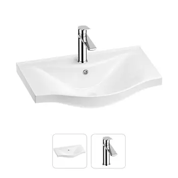 Раковина для ванной Wellsee Bisou 201000896 в наборе 2 в 1