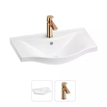 Раковина для ванной Wellsee Bisou 201000899 в наборе 2 в 1