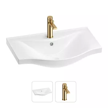 Раковина для ванной Wellsee Bisou 201000913 в наборе 2 в 1