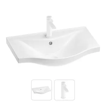 Раковина для ванной Wellsee Bisou 201000915 в наборе 2 в 1