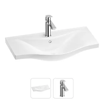 Раковина для ванной Wellsee Bisou 201000916 в наборе 2 в 1