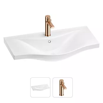 Раковина для ванной Wellsee Bisou 201000934 в наборе 2 в 1