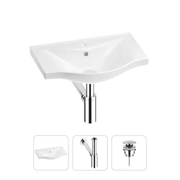 Раковина для ванной Wellsee Bisou 201001551 в наборе 3 в 1