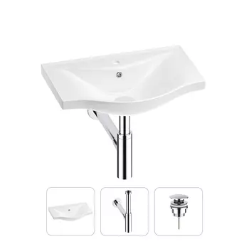 Раковина для ванной Wellsee Bisou 201001566 в наборе 3 в 1