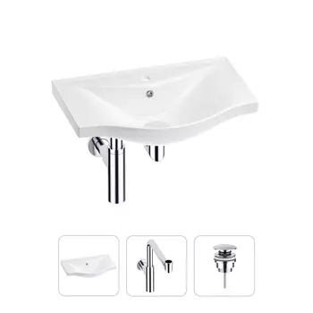 Раковина для ванной Wellsee Bisou 201001571 в наборе 3 в 1