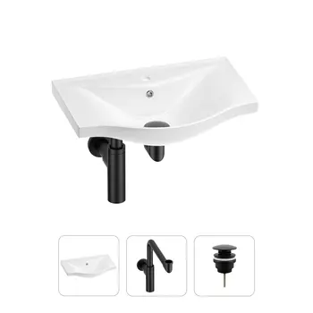 Раковина для ванной Wellsee Bisou 201001572 в наборе 3 в 1