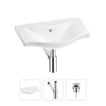 Раковина для ванной Wellsee Bisou 201001576 в наборе 3 в 1