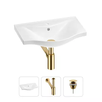 Раковина для ванной Wellsee Bisou 201001578 в наборе 3 в 1