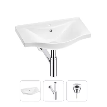 Раковина для ванной Wellsee Bisou 201001591 в наборе 3 в 1