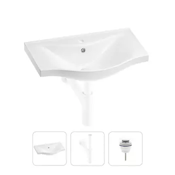 Раковина для ванной Wellsee Bisou 201001595 в наборе 3 в 1