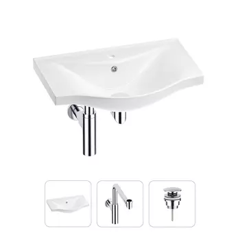 Раковина для ванной Wellsee Bisou 201001596 в наборе 3 в 1