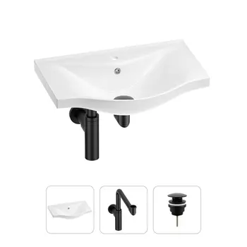 Раковина для ванной Wellsee Bisou 201001597 в наборе 3 в 1