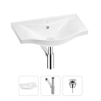 Раковина для ванной Wellsee Bisou 201001601 в наборе 3 в 1