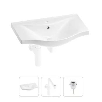 Раковина для ванной Wellsee Bisou 201001625 в наборе 3 в 1