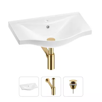 Раковина для ванной Wellsee Bisou 201001628 в наборе 3 в 1