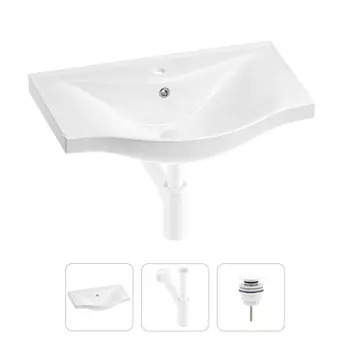 Раковина для ванной Wellsee Bisou 201001630 в наборе 3 в 1