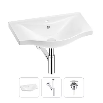 Раковина для ванной Wellsee Bisou 201001641 в наборе 3 в 1