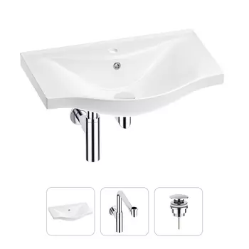 Раковина для ванной Wellsee Bisou 201001646 в наборе 3 в 1