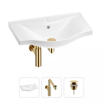 Раковина для ванной Wellsee Bisou 201001648 в наборе 3 в 1