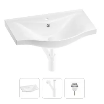 Раковина для ванной Wellsee Bisou 201001655 в наборе 3 в 1