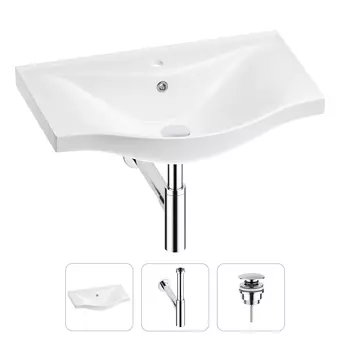 Раковина для ванной Wellsee Bisou 201001666 в наборе 3 в 1