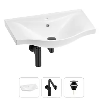 Раковина для ванной Wellsee Bisou 201001672 в наборе 3 в 1