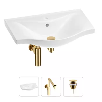 Раковина для ванной Wellsee Bisou 201001673 в наборе 3 в 1