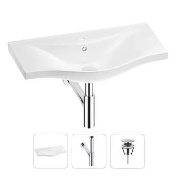 Раковина для ванной Wellsee Bisou 201001691 в наборе 3 в 1