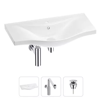 Раковина для ванной Wellsee Bisou 201001696 в наборе 3 в 1