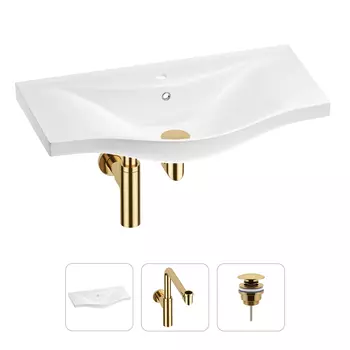 Раковина для ванной Wellsee Bisou 201001698 в наборе 3 в 1