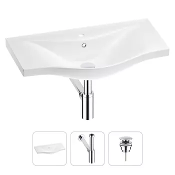 Раковина для ванной Wellsee Bisou 201001701 в наборе 3 в 1