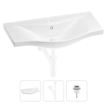 Раковина для ванной Wellsee Bisou 201001720 в наборе 3 в 1