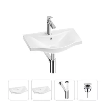 Раковина для ванной Wellsee Bisou 201003351 в наборе 4 в 1