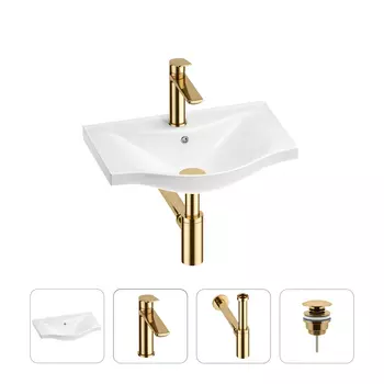 Раковина для ванной Wellsee Bisou 201003353 в наборе 4 в 1