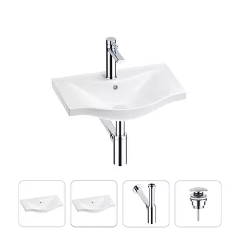 Раковина для ванной Wellsee Bisou 201003356 в наборе 4 в 1