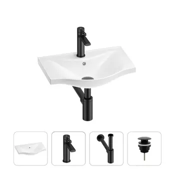 Раковина для ванной Wellsee Bisou 201003357 в наборе 4 в 1