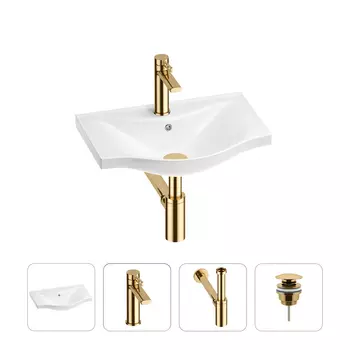 Раковина для ванной Wellsee Bisou 201003358 в наборе 4 в 1