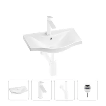 Раковина для ванной Wellsee Bisou 201003365 в наборе 4 в 1