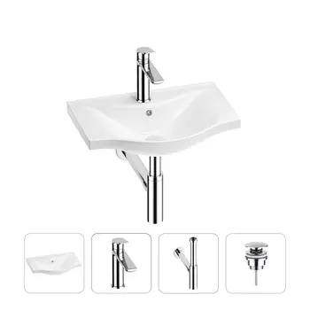 Раковина для ванной Wellsee Bisou 201003381 в наборе 4 в 1