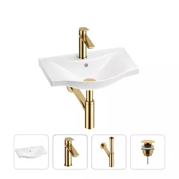 Раковина для ванной Wellsee Bisou 201003383 в наборе 4 в 1