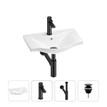 Раковина для ванной Wellsee Bisou 201003387 в наборе 4 в 1