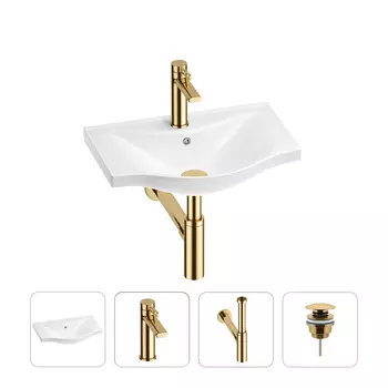 Раковина для ванной Wellsee Bisou 201003388 в наборе 4 в 1