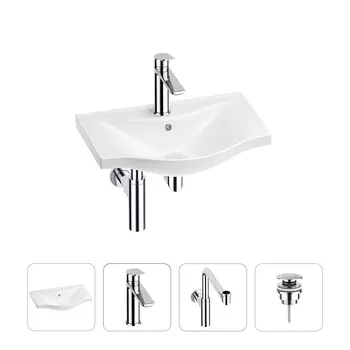 Раковина для ванной Wellsee Bisou 201003391 в наборе 4 в 1