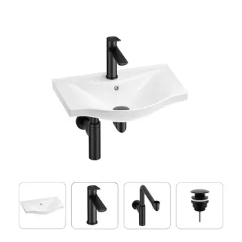 Раковина для ванной Wellsee Bisou 201003392 в наборе 4 в 1