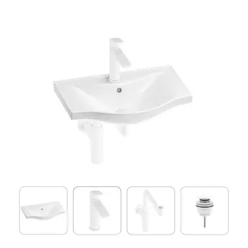 Раковина для ванной Wellsee Bisou 201003395 в наборе 4 в 1